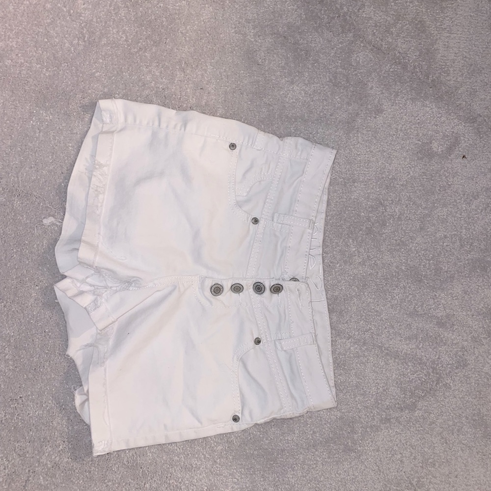 White jean shorts